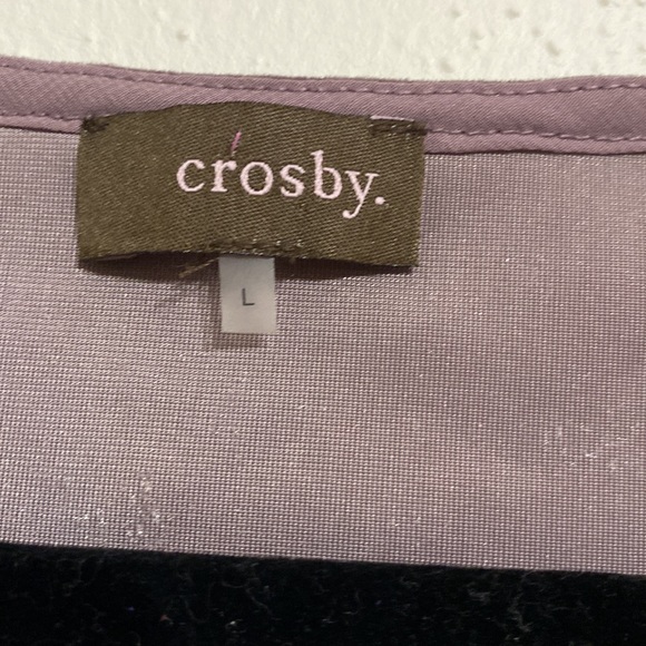 Crosby Velour Top size  large purple/violet, cold shoulder drawstring womens - Picture 5 of 6